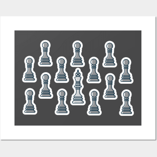 Chess Leader King Pattern Sticker style vector illustration. Sport board game object icon concept. Stand out, different and unique concept, business idea. Posters and Art